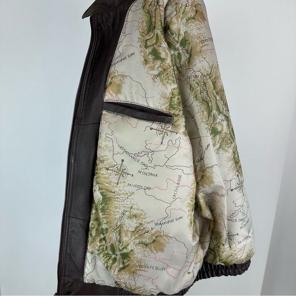 North American Fishing Club Life Member Brown Leather Jacket Size XXL - Picture 14 of 15